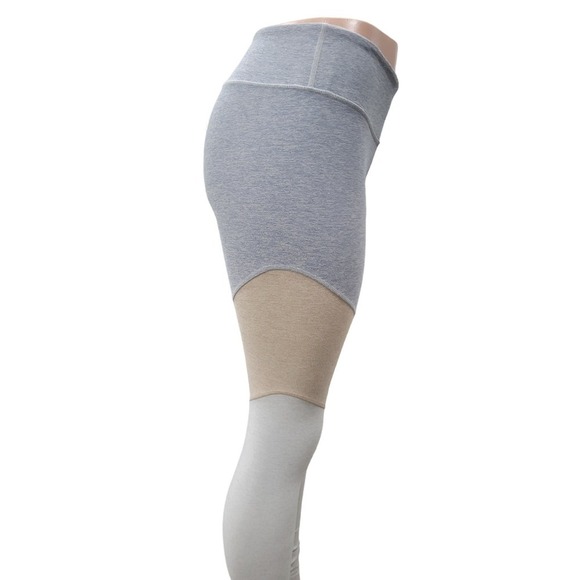 Outdoor Voices Spring 7/8 Color Block Athletic Leggings Blue Tan Grey Size Small - Picture 9 of 12